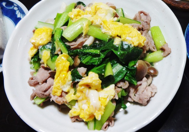 豚肉と小松菜の炒め物