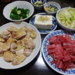 鶏もも肉とキャベツの献立